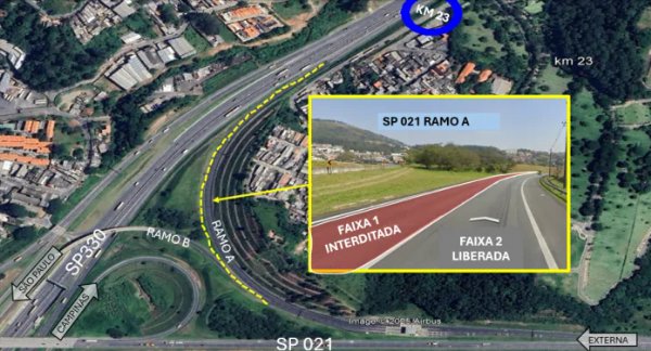 Alça do Rodoanel à Via Anhanguera (SP-330) ficará interditada até agosto