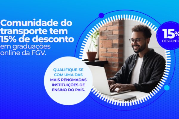 Comunidade do transporte ganha desconto de 15% em graduações online da FGV
